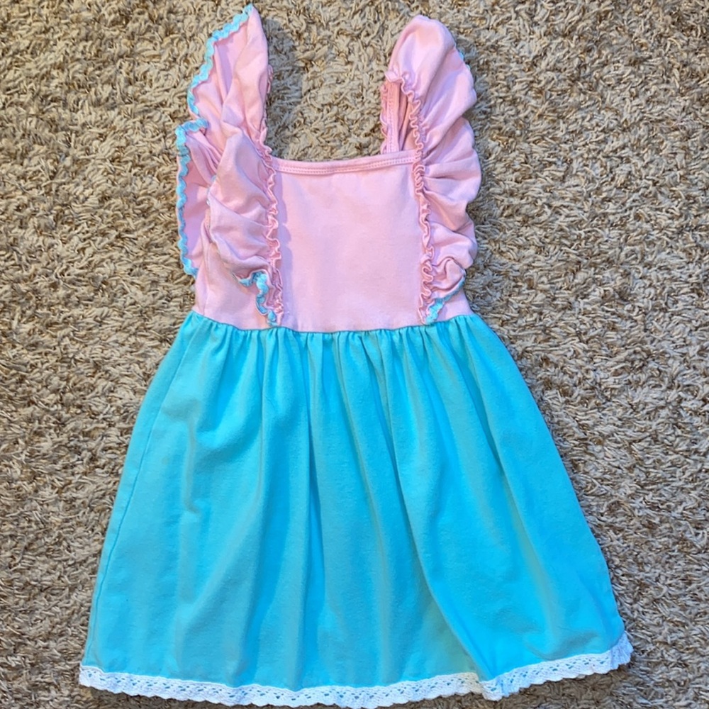 3t girls sleeveless ice cream truck dress. Pink and blue. - Picture 5 of 5